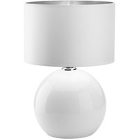 Nachttischlampe Glas Stoff Weiß Silber 54 cm groß Nachttischlampe Glas Stoff Weiß Silber 54 cm groß von TK Lighting