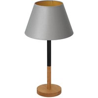 Nachttischlampe Grau Natur Gold Stoff Holz 56 cm E27 Nachttischlampe Grau Natur Gold Stoff Holz 56 cm E27 von Luminex