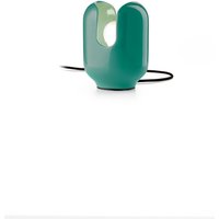 Nachttischlampe Keramik 14,5 cm breit 20 cm hoch Türkis von Ferroluce