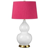 Nachttischlampe Keramik Stoff 64 cm E27 Weiß Pink Nachttischlampe Keramik Stoff 64 cm E27 Weiß Pink von ELSTEAD