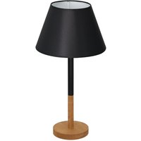 Nachttischlampe Schwarz Natur Weiß Stoff Holz 56 cm E27 Nachttischlampe Schwarz Natur Weiß Stoff Holz 56 cm E27 von Luminex