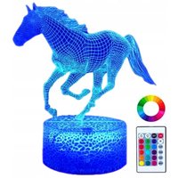 Nachttischlampe für Kinder Pferd Pferd 16 LED 3D + Fernbedienung
