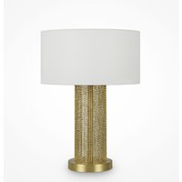 Nachttischleuchte Edelstahl Stoff 47 cm in Gold Weiß von Maytoni
