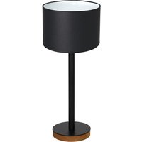 Nachttischleuchte Holz Stoff Schwarz Weiß E27 56 cm Nachttischleuchte Holz Stoff Schwarz Weiß E27 56 cm von Luminex