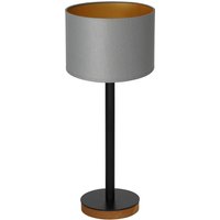 Nachttischleuchte Holz Stoff in Grau Gold E27 56 cm Nachttischleuchte Holz Stoff in Grau Gold E27 56 cm von Luminex