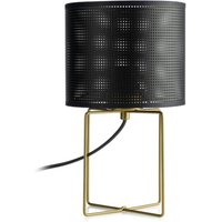Nachttischleuchte Metall E27 31 cm in Gold Schwarz von Luminex