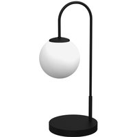 Nachttischleuchte Metall Glas E14 52 cm Schwarz Weiß von Luminex