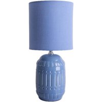 Näve Leuchten Keramik Tischleuchte NV3188392 hellblau Keramik Metall Stoff B/H/T: ca. 14x30x14 cm E14 1 Brennstellen von Näve