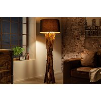 Natürliche Stehlampe Schwarz Gold 151 cm Holz Baumwolle Natürliche Stehlampe Schwarz Gold 151 cm Holz Baumwolle von Invicta Interior