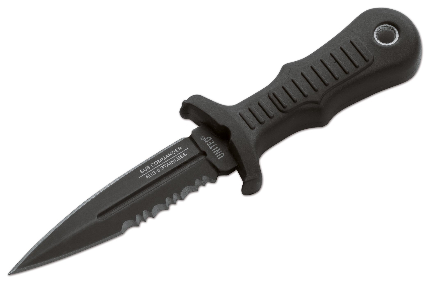 Neck-Knife UC SUB COMMANDER BLACK SERRATED Dolch von United Cutlery