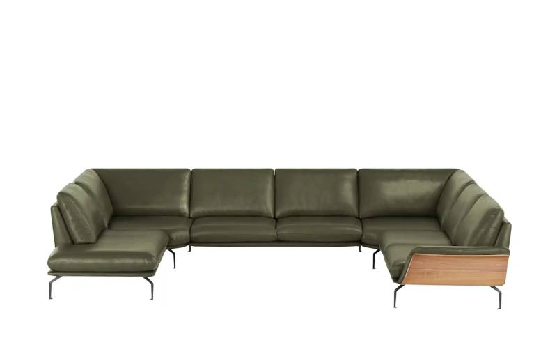 Nils Olsen Leder-Wohnlandschaft  Alva ¦ grün ¦ Maße (cm): B: 404 H: 87 T: 309.0 Polstermöbel > Sofas > Wohnlandschaften - Höffner
