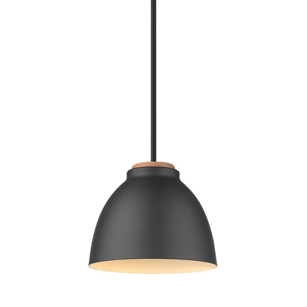 Halo Design - Nivå Pendelleuchte Ø14 Black/Wood von Halo Design