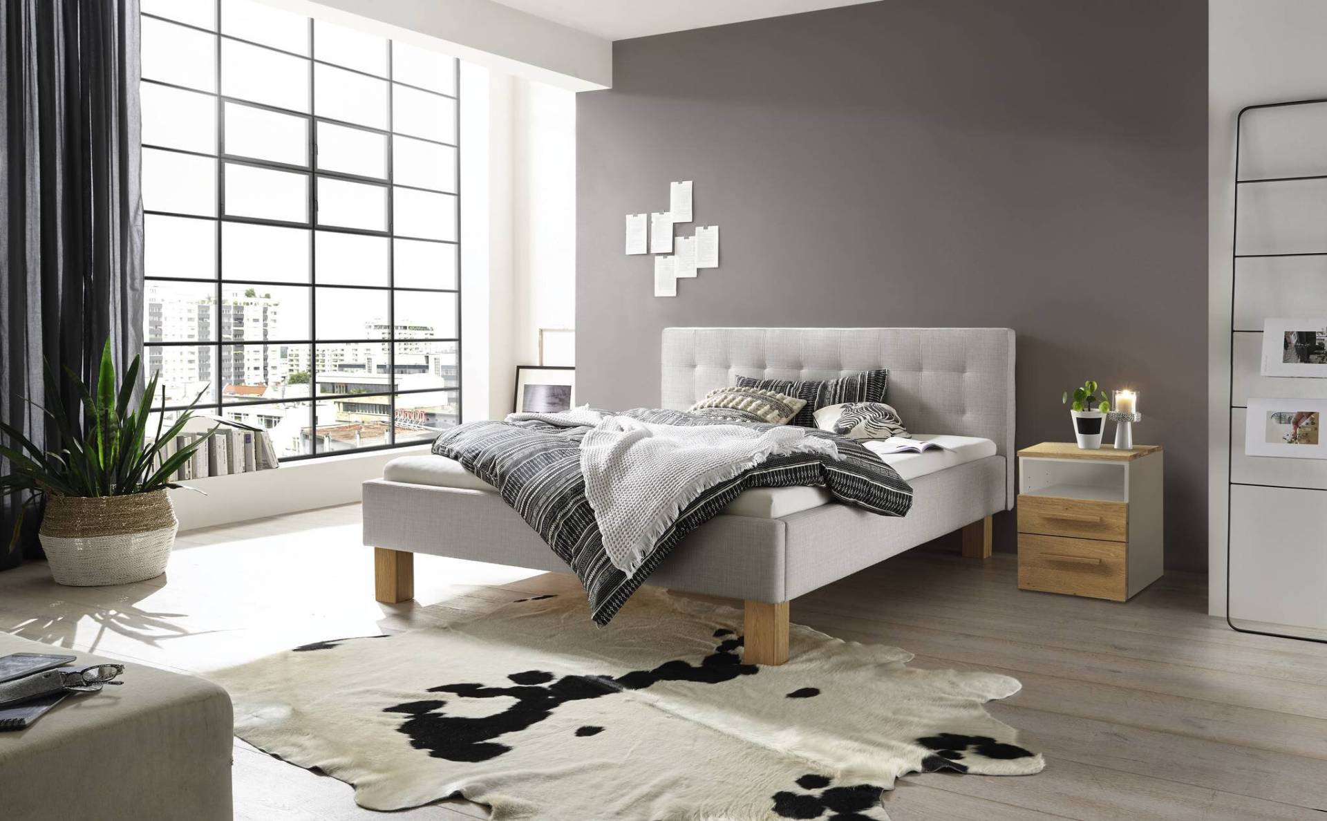 Hasena Polsterbett Noemi, Farbe: Eiche bright, geölt, Bezugsfarbe: Pepe grey, verschiedene Größen Hasena Polsterbett Noemi, Farbe: Eiche bright, geölt, Bezugsfarbe: Pepe grey, verschiedene Größen
