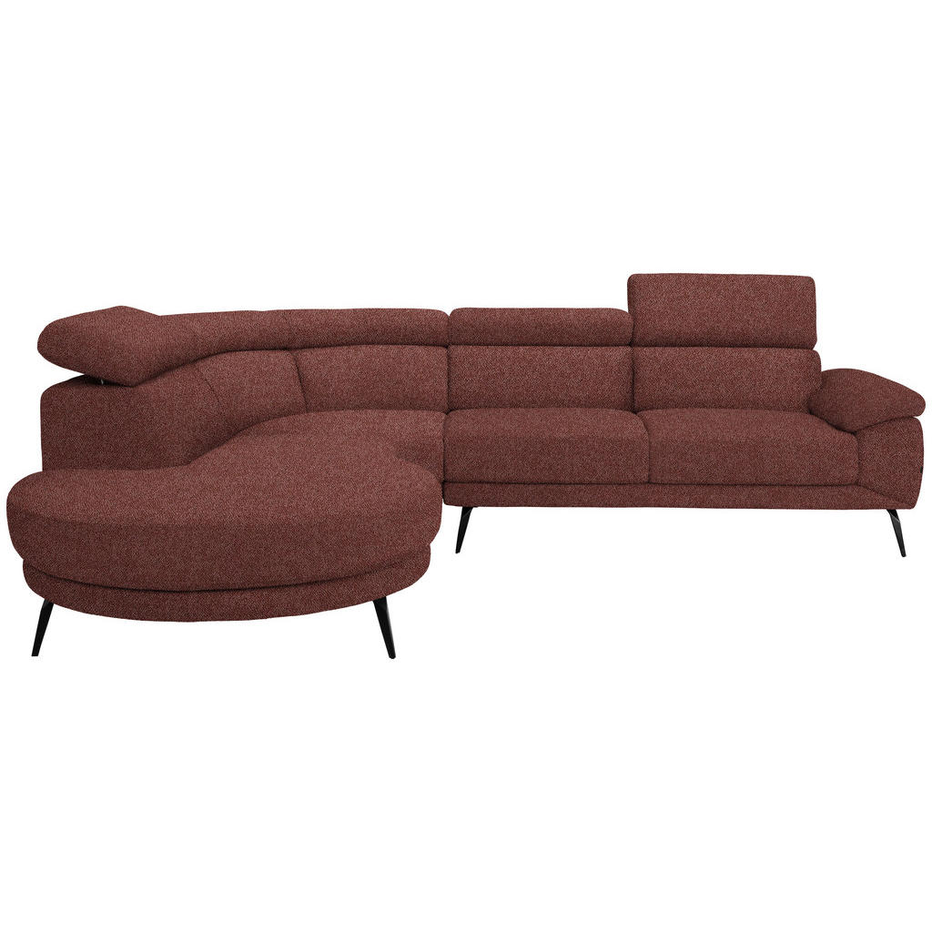 Novel Ecksofa, Rost, Textil, 5-Sitzer, Ottomane links, L-Form, 299x264 cm, Typenauswahl, Lederauswahl, Stoffauswahl, seitenverkehrt erhältlich, Hocker Rücken echt, Wohnzimmer, Sofas & Couches, Wohnlandschaften, Ecksofas von Novel