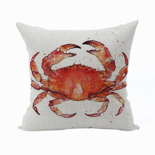 Nunubee Tier Dekokissen Haus Dekoration weich Quadrat Sofa Kissen Kissenbezug Krabbe von Nunubee