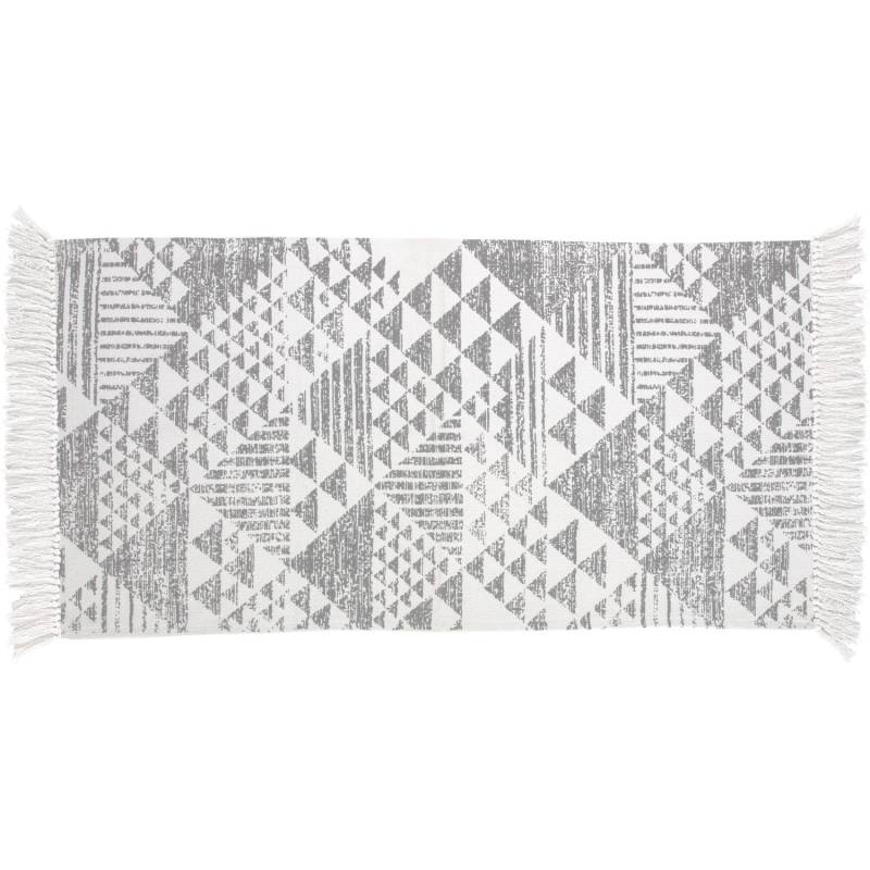 OBI Baumwoll Teppich gemustert Weiß-Grau 60 x 90 cm von -