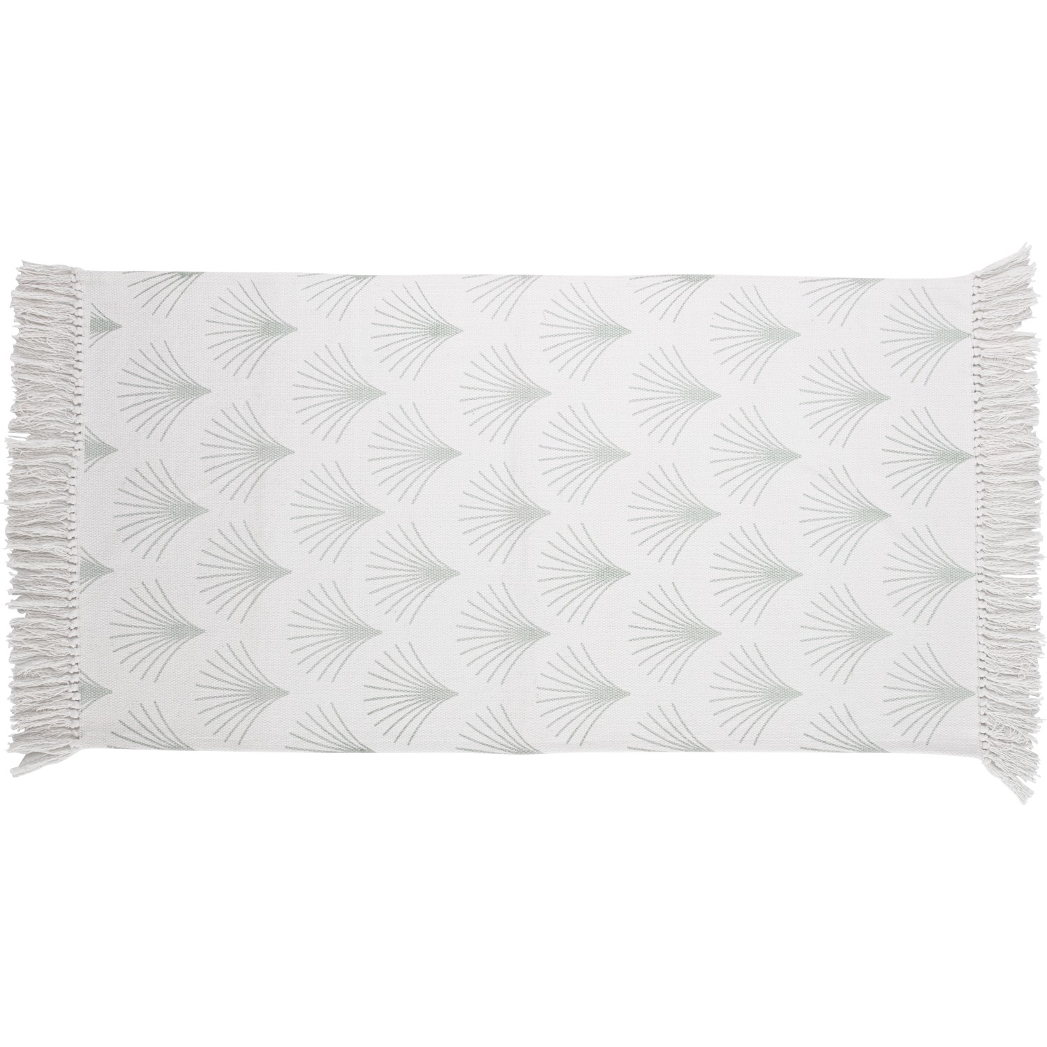 OBI Baumwoll Teppich gemustert Weiß-Mint 60 x 120 cm von -