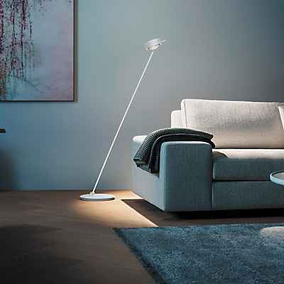 Occhio Sento Lettura 125 D Stehleuchte LED rechts, Kopf gold matt/Body weiß matt - 2.700 K - Occhio Air