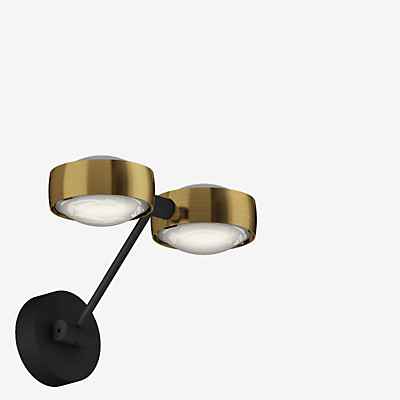 Occhio Sento Parete Doppio 20 Up D Wandleuchte LED, Kopf bronze/Body schwarz matt/Halterung schwarz matt - 3.000 K