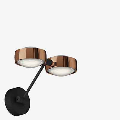 Occhio Sento Parete Doppio 20 Up D Wandleuchte LED, Kopf rosegold/Body schwarz matt/Halterung schwarz matt - 2.700 K - Occhio Air