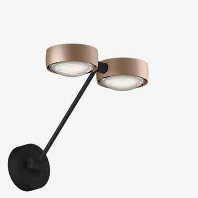 Occhio Sento Parete Doppio 30 Up E Wandleuchte LED, Kopf gold matt/Body schwarz matt/Halterung schwarz matt - 2.700 K - Occhio Air