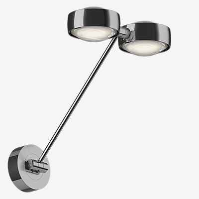 Occhio Sento Parete Doppio 40 Up D Wandleuchte LED, Kopf chrom glänzend/Body chrom glänzend/Halterung chrom glänzend - 3.000 K