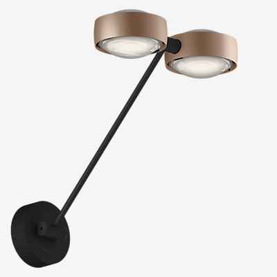 Occhio Sento Parete Doppio 40 Up D Wandleuchte LED, Kopf gold matt/Body schwarz matt/Halterung schwarz matt - 2.700 K - Occhio Air