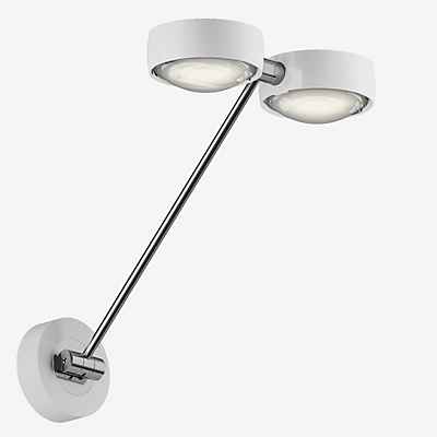 Occhio Sento Parete Doppio 40 Up E Wandleuchte LED, Kopf weiß glänzend/Body chrom glänzend/Halterung weiß glänzend - 3.000 K - Occhio Air