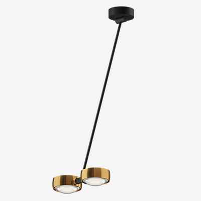 Occhio Sento Soffitto Doppio 80 Up E Deckenleuchte LED 2-flammig, Kopf bronze/Body schwarz matt/Baldachin schwarz matt - 2.700 K - Occhio Air