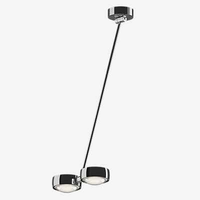 Occhio Sento Soffitto Doppio 80 Up E Deckenleuchte LED 2-flammig, Kopf chrom glänzend/Body chrom glänzend/Baldachin chrom glänzend - 3.000 K - Occhio Air