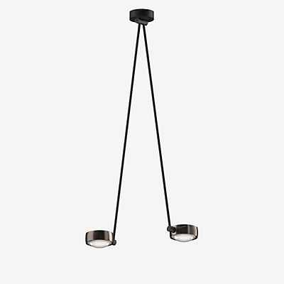 Occhio Sento Soffitto Due 100 Up E Deckenleuchte LED 2-flammig, Kopf phantom/Body schwarz matt/Baldachin schwarz matt - 2.700 K - Occhio Air