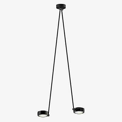 Occhio Sento Soffitto Due 125 Up E Deckenleuchte LED 2-flammig, Kopf black phantom/Body schwarz matt/Baldachin schwarz matt - 3.000 K - Occhio Air