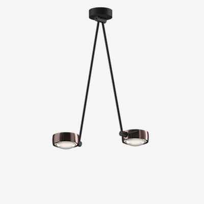 Occhio Sento Soffitto Due 60 Up E Deckenleuchte LED 2-flammig, Kopf phantom/Body schwarz matt/Baldachin schwarz matt - 2.700 K