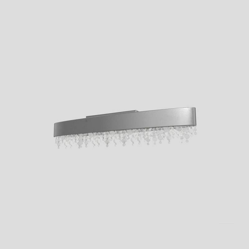 Olà PL4 OV 100 Deckenleuchte, Blattsilber, L: 100 cm, LED-Modul