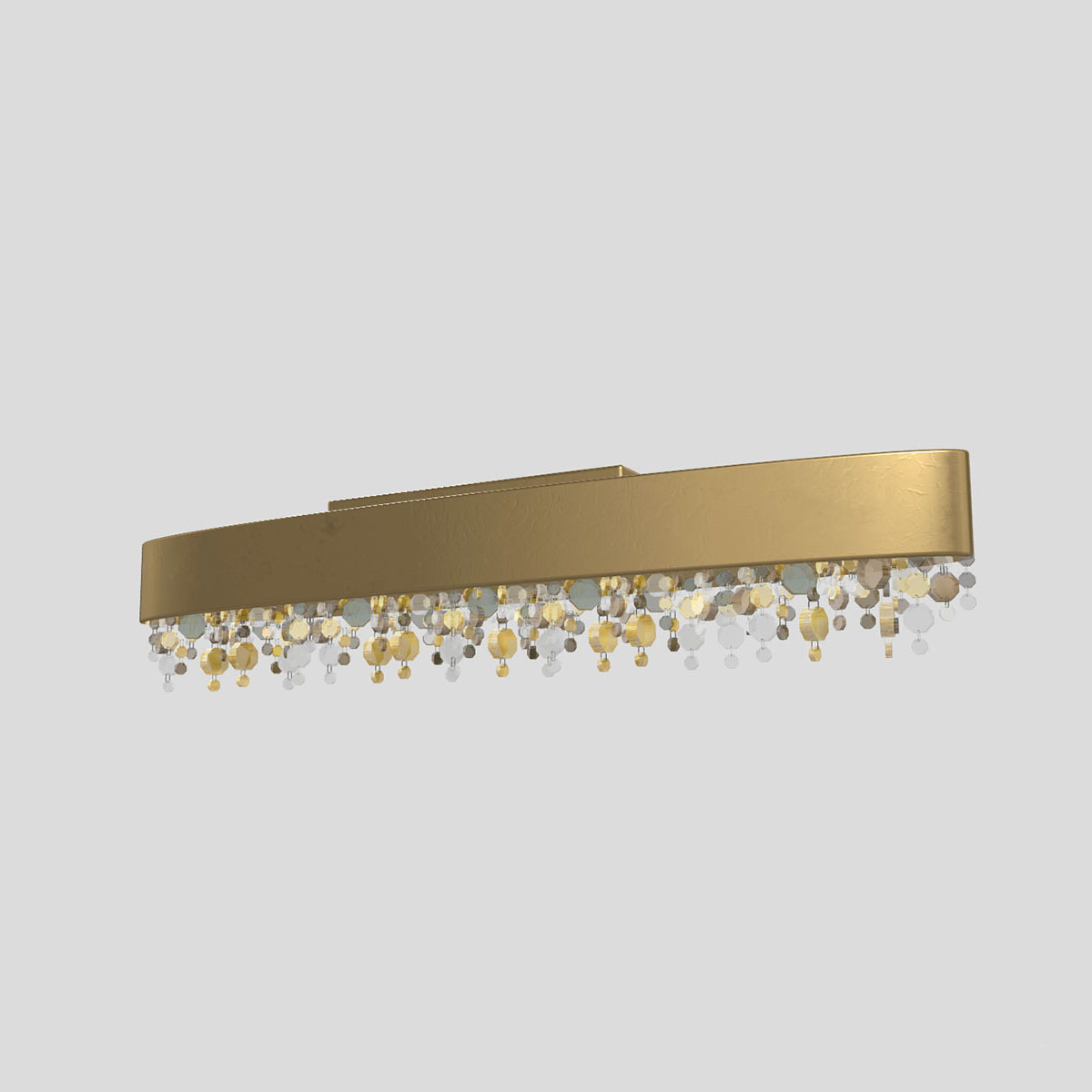 Olà PL8 OV 210 Deckenleuchte, Blattgold, L: 210 cm, LED-Modul