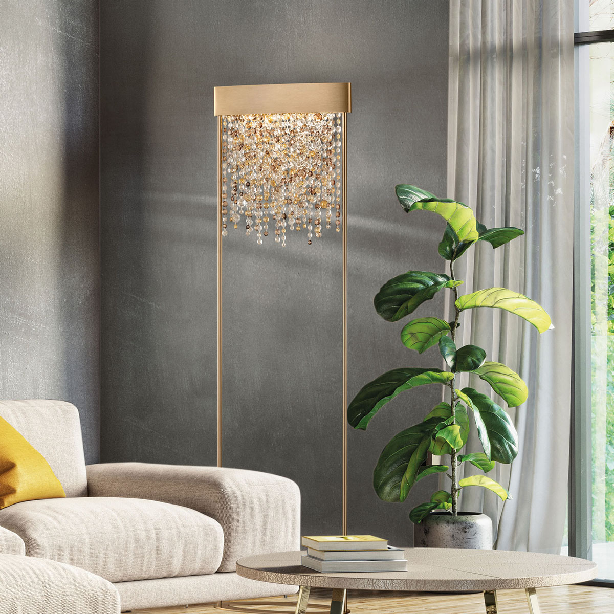 Olà STL2 Stehleuchte, H: 180 cm, Gold brüniert, LED-Modul