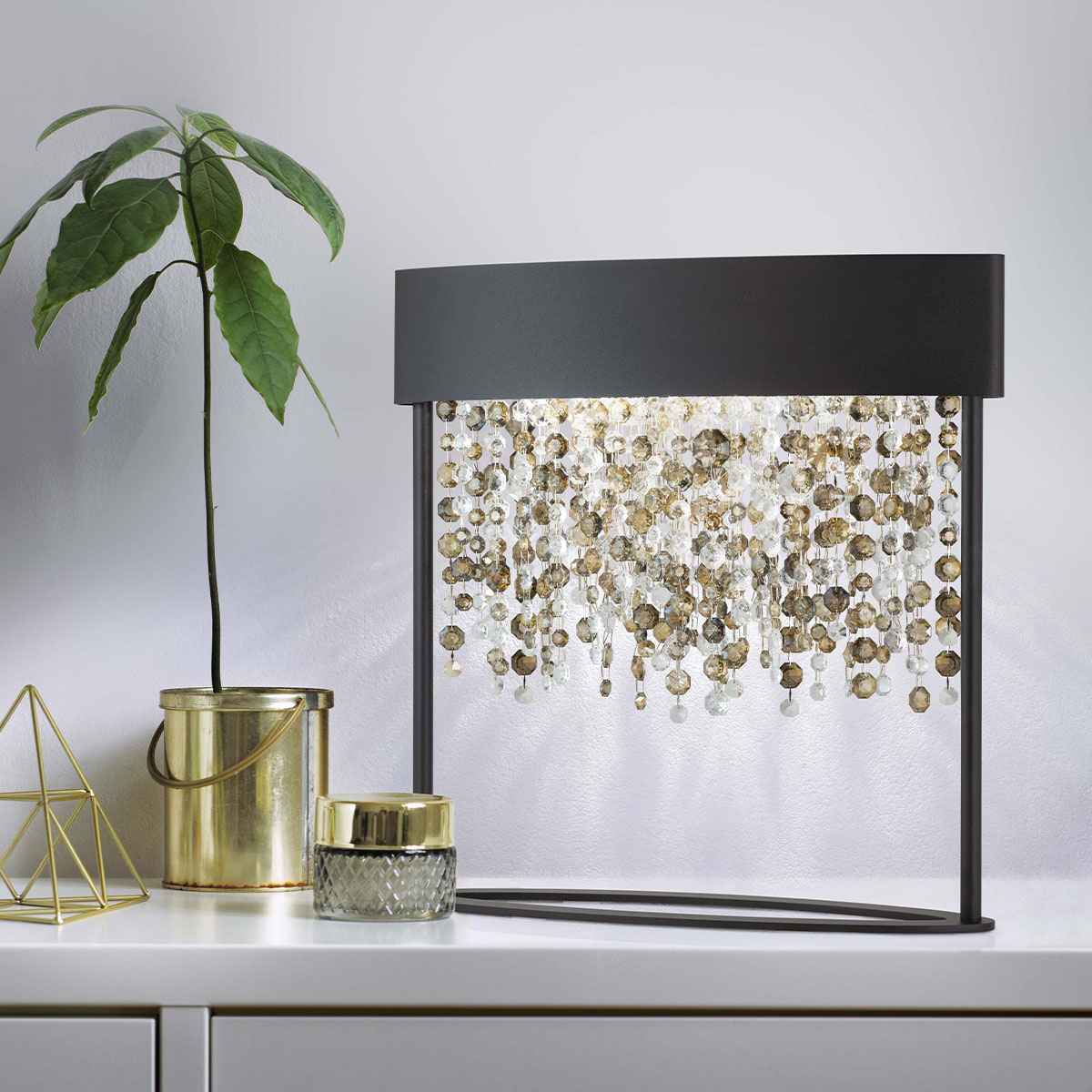 Olà TL2 Tischleuchte, H: 50 cm, Schwarz matt, LED-Modul
