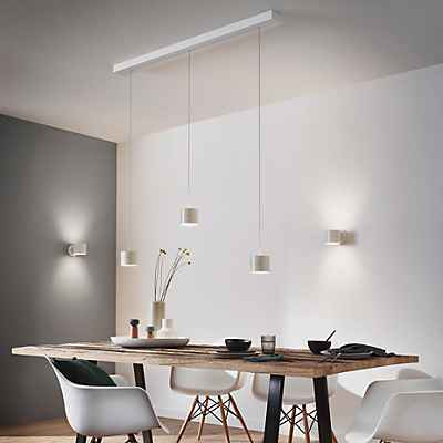 Oligo Tudor Pendelleuchte LED 3-flammig - unsichtbar höhenverstellbar, baldachin aluminium/Kopf grau - 9,5 cm