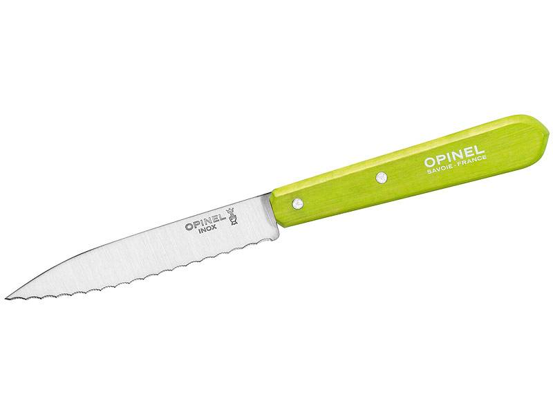 Opinel Küchenmesser No. 113, rostfreier Sandvik-Stahl, Sägezahnung, hellgrün von Opinel