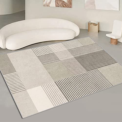 Outdoor Teppich Nordische Beige Streifen Schmutzfangmatte Polyester Verdicken Fußmatte Außen Innen rutschfest Fussmatte Weich Fussmatten Haustür Waschbar Fussabtreter Aussenbereich Türmatte 45x75cm von LNXSESN