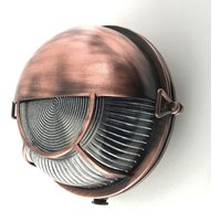 Outdoor Wandleuchte Messing Glas E27 IP64 Ø 17,5 cm in Kupfer von Andromeda