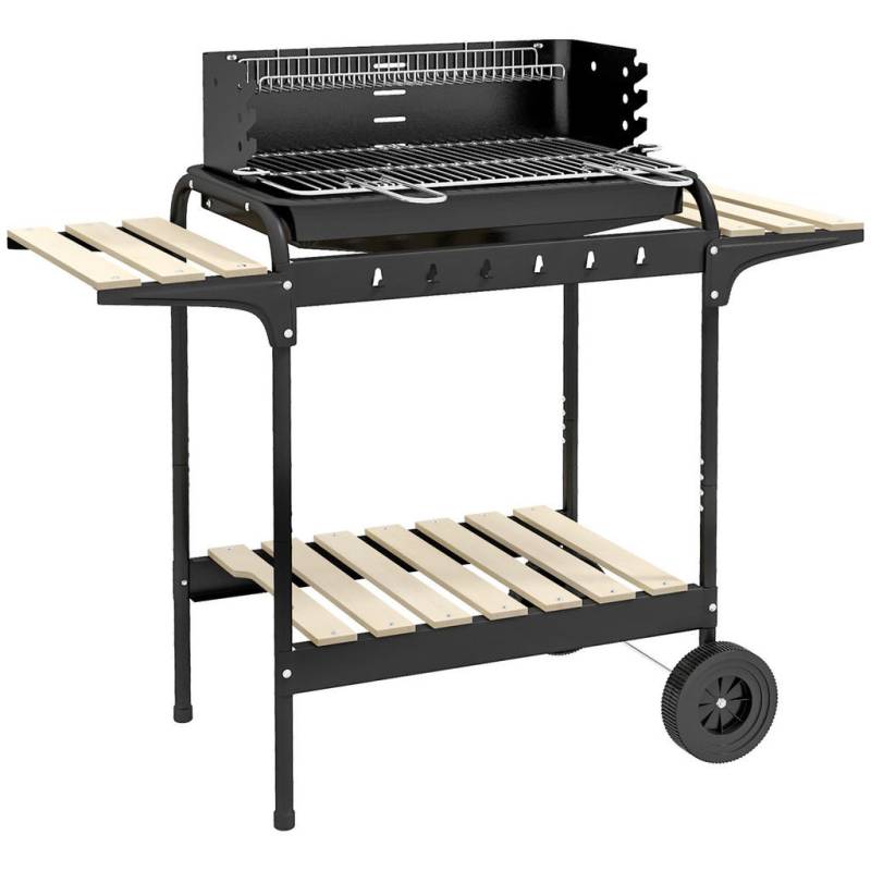 Outsunny HOLZKOHLEGRILL Schwarz
