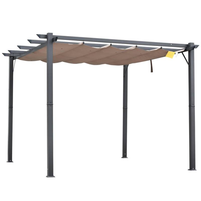 Outsunny PERGOLA Grau, Dunkelbraun