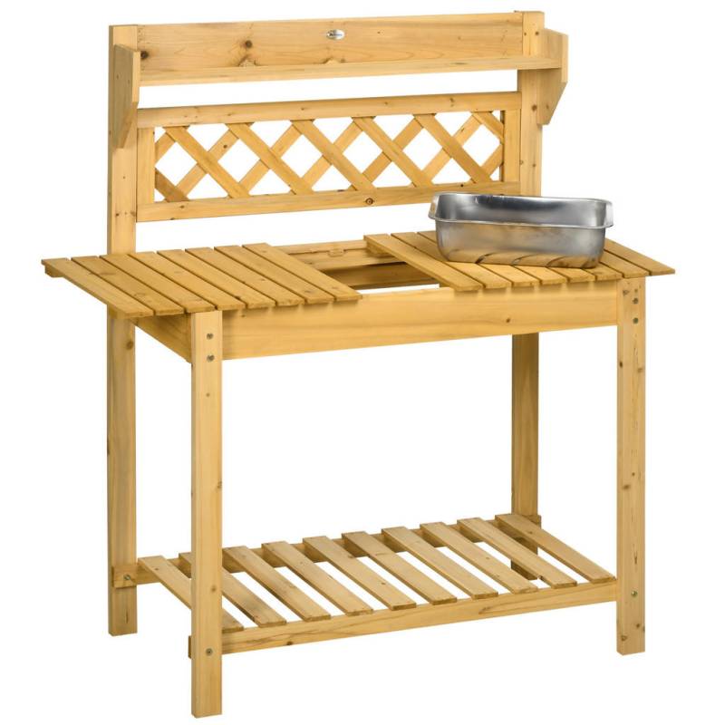 Outsunny PFLANZTISCH Braun