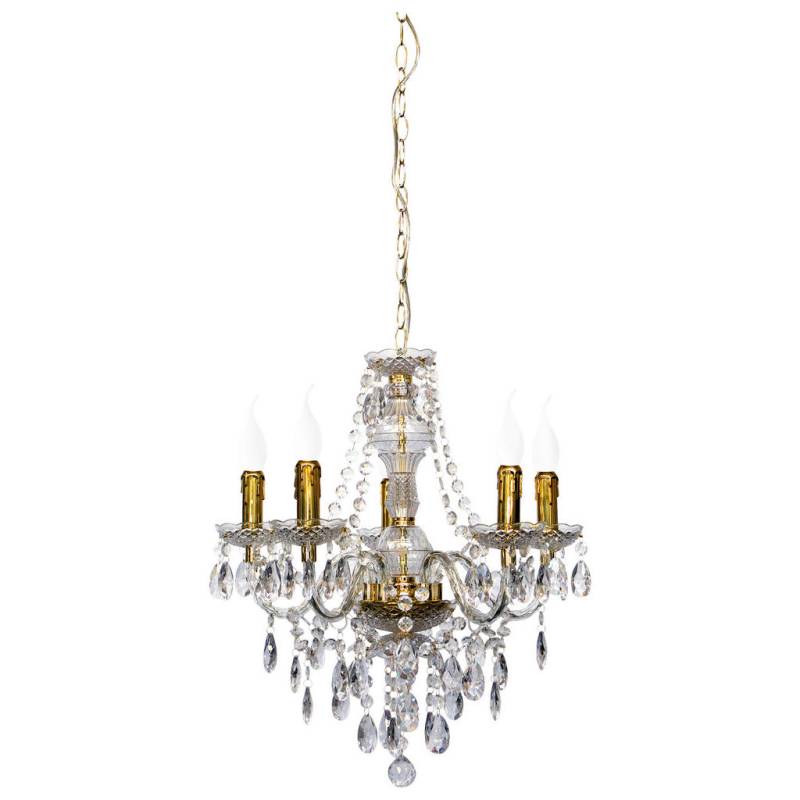 P & B KRONLEUCHTER Transparent, Messing