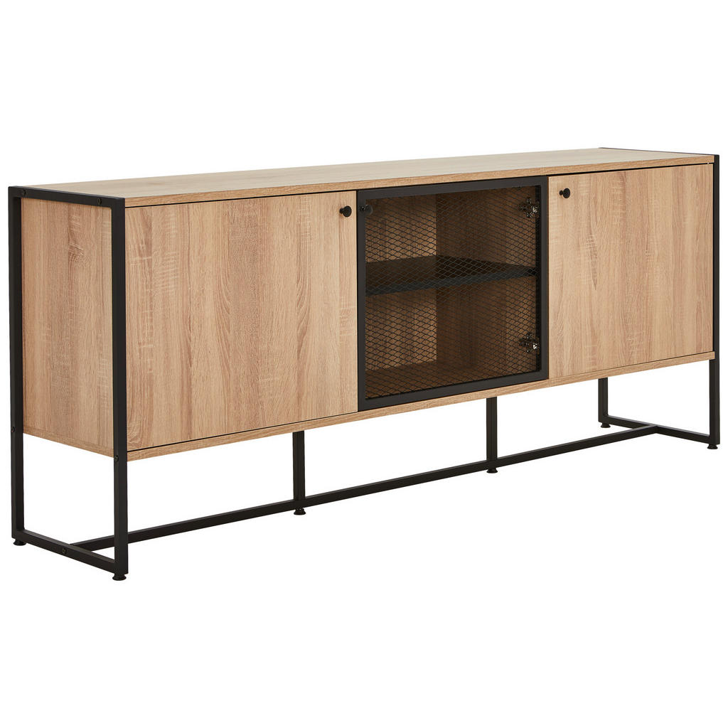 P & B SIDEBOARD Schwarz, Sonoma Eiche