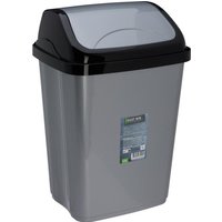 PAPIERKORB Mülleimer 1 Stück 10 Liter ca. 20 x 25 x 38 cm mit Schwingdeckel 2 Sorten unsortiert Grau
