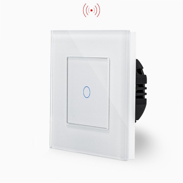 Glas 1-facher Funk Lichtschalter Touch Weiß LXBG1/P-701R-11 POINT