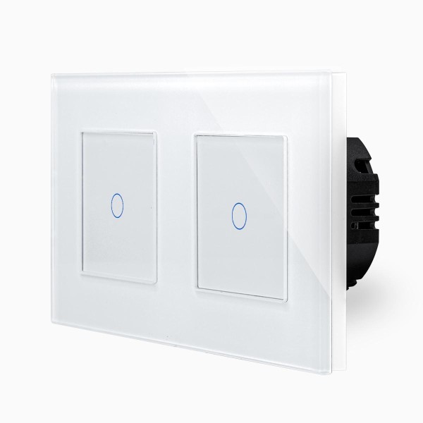 Glas 2 1-fache Dimmer Touch Weiß LXBG2/P-701D-701D-11 POINT