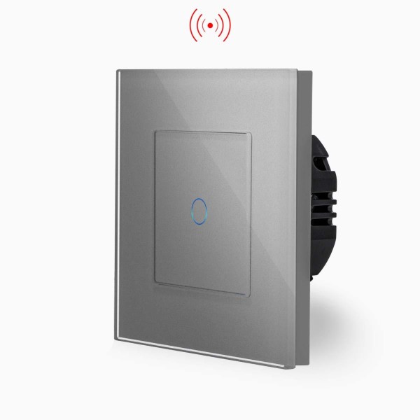 Glas 1-facher Funk Lichtschalter Touch Grau LXBG1/P-701R-15 POINT